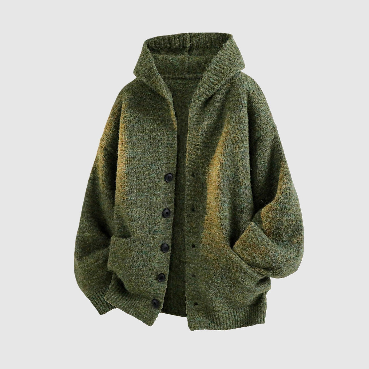 Gilet en maille décontracté à capuche pour homme