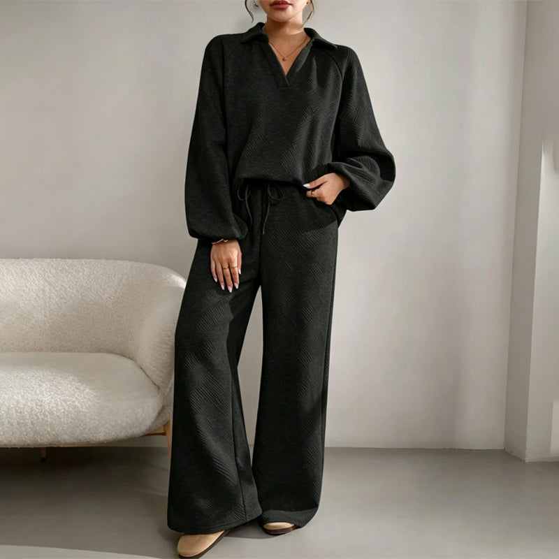 Ensemble deux pièces coupe ample décontracté et élégant pour femme