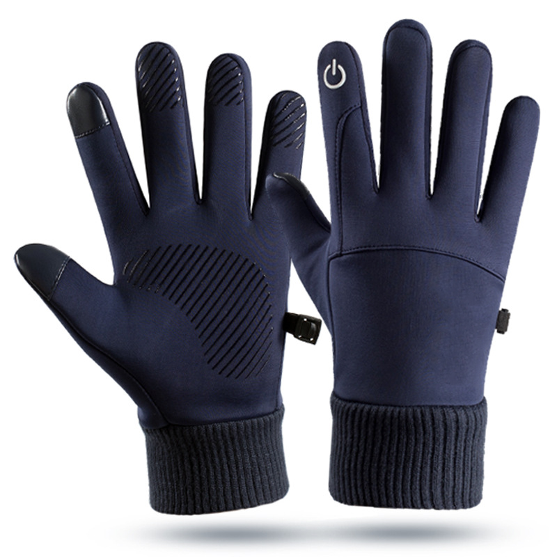 Gants doublés chauds et coupe-vent pour homme, avec bouts des doigts compatibles avec écran tactile