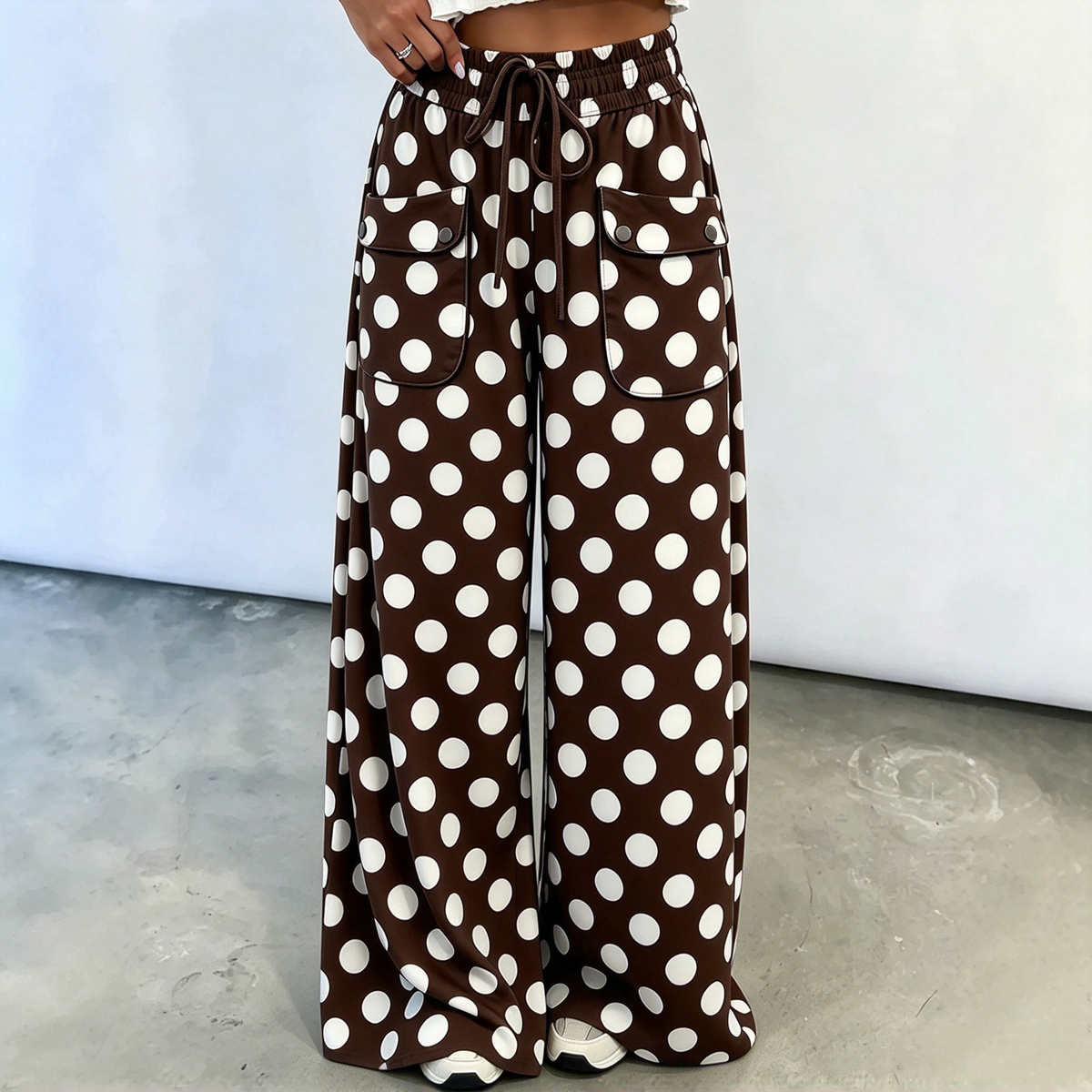 👜 -50 % sur toute la mode femme ! ✨Pantalon large à pois décontracté pour femme