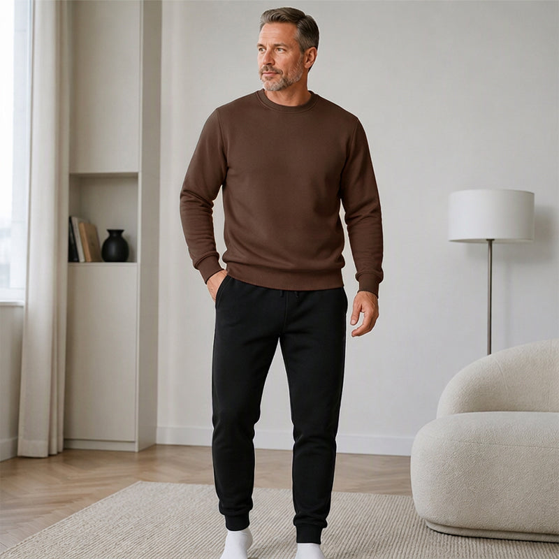 Ensemble survêtement chaud d'hiver pour homme, sweat à capuche et pantalon de sport