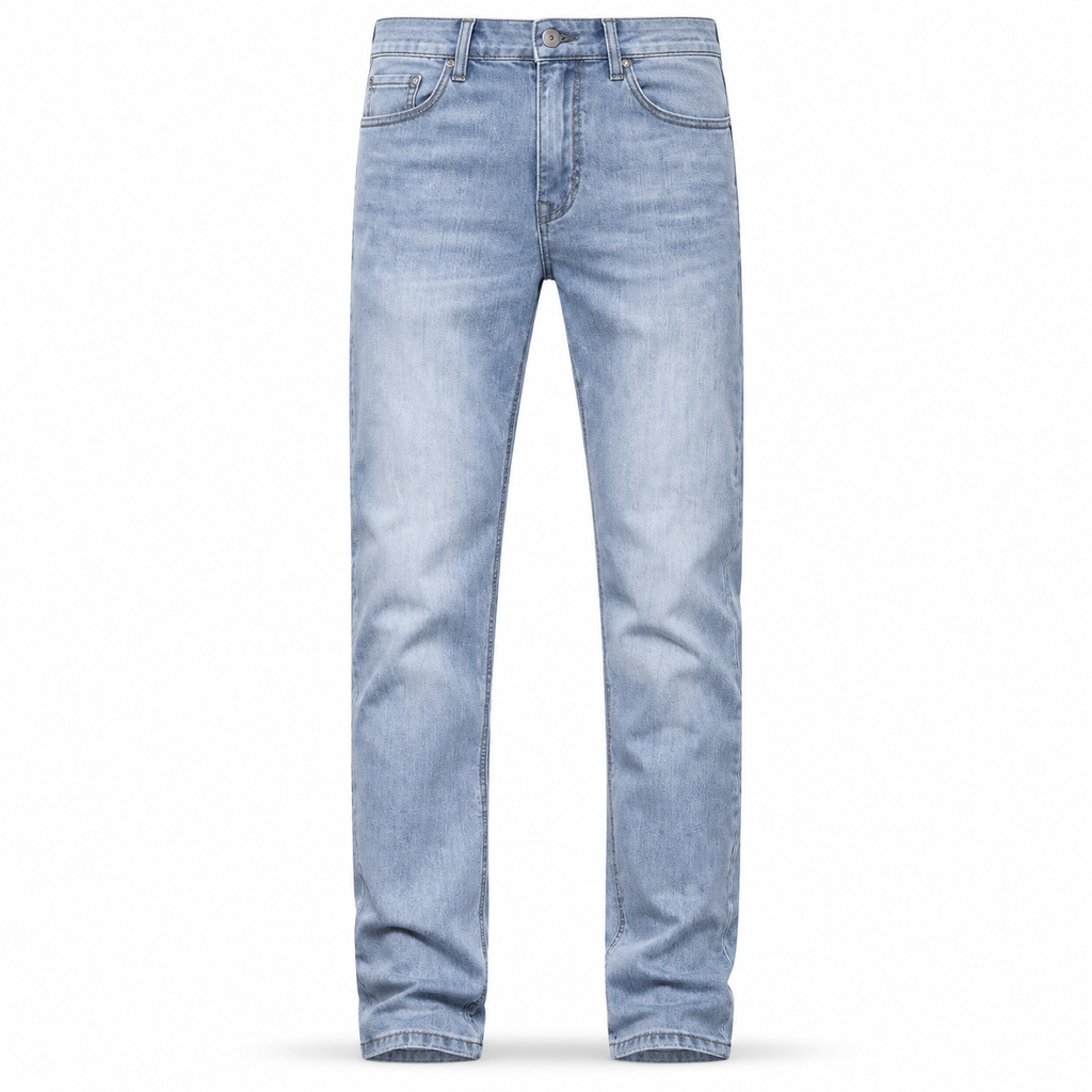 Jeans extensibles slim fit pour homme, pantalon en denim décontracté à taille mi-haute