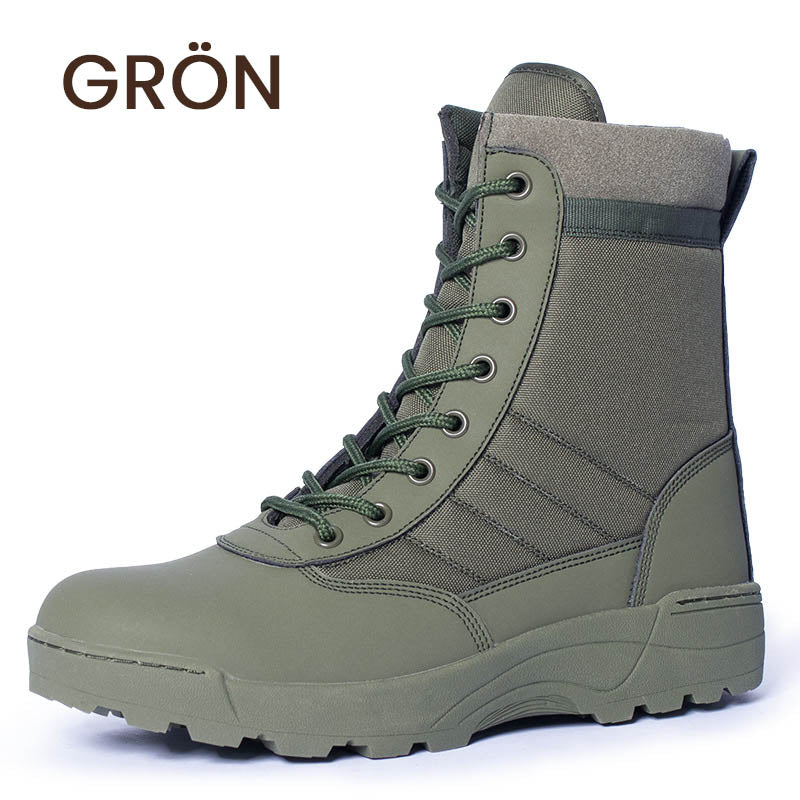 Bottes Tactiques Imperméables à Tige Haute en Extérieur pour Hommes