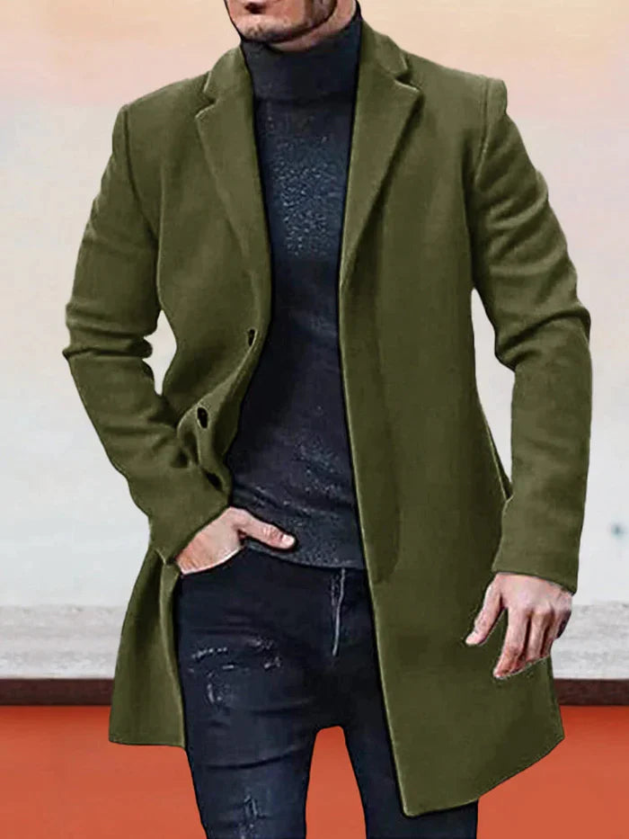 ⏳Liquidation totale⏳Veste de couleur unie à boucle simple pour hommes