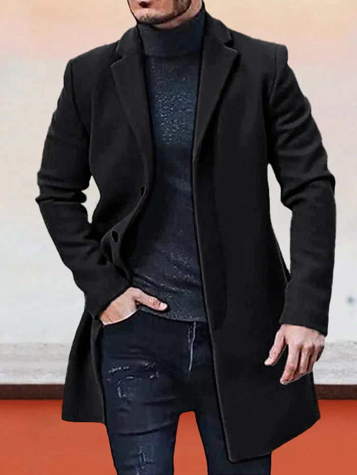 ⏳Liquidation totale⏳Veste de couleur unie à boucle simple pour hommes