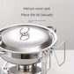 Ensemble de buffet en acier inoxydable 5QT avec support pour bidon de combustible, chauffe-plat doré pour les fêtes