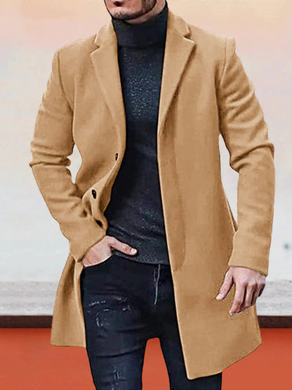 ⏳Liquidation totale⏳Veste de couleur unie à boucle simple pour hommes