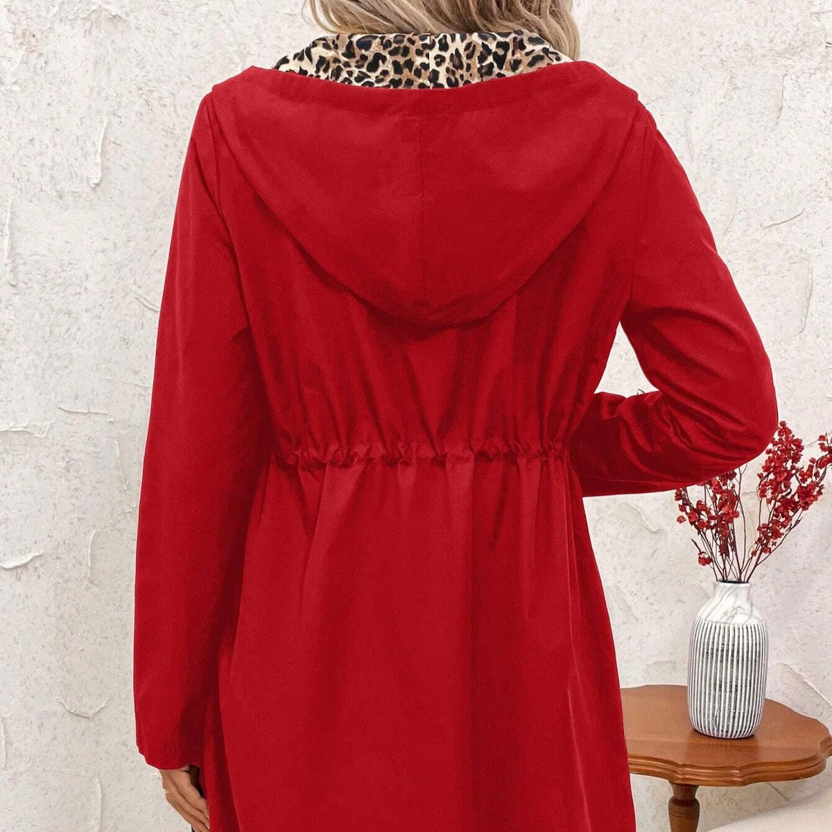 Liquidation totale！✨Nouveaux styles✨Manteau à capuche imprimé léopard double face