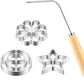 Moule à frire en aluminium en forme de fleur avec poignée