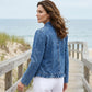 🥳VENTE CHAUDE 2026🥳💞50K+ VENDUS !👵☀️ 56% DE RÉDUCTION ! Veste en Jean à Devant Ouvert – Sans boutons, facile à enfiler/enlever. Volants flatteurs, tissu respirant. Lavage bleu classique. Un inémporel de garde-robe. 🌿✅