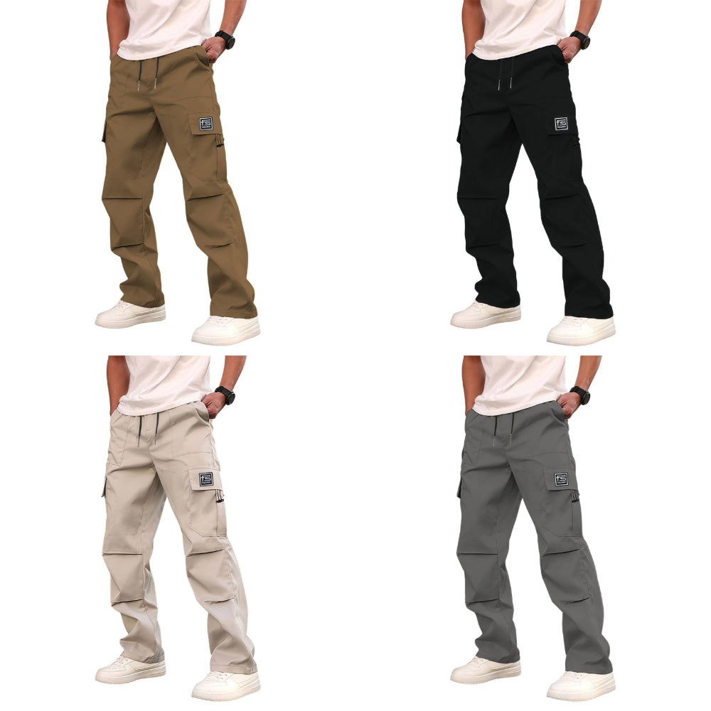 ⏳Liquidation totale⏳Pantalon cargo droit à multiples poches pour homme