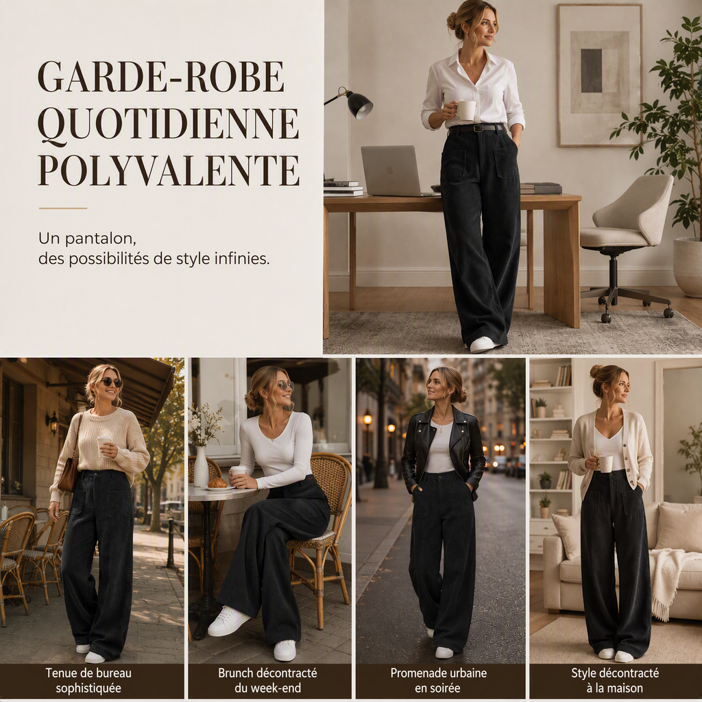 👖 Pantalon large décontracté coupe relax pour femme