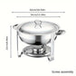 Ensemble de buffet en acier inoxydable 5QT avec support pour bidon de combustible, chauffe-plat doré pour les fêtes