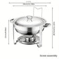 Ensemble de buffet en acier inoxydable 5QT avec support pour bidon de combustible, chauffe-plat doré pour les fêtes