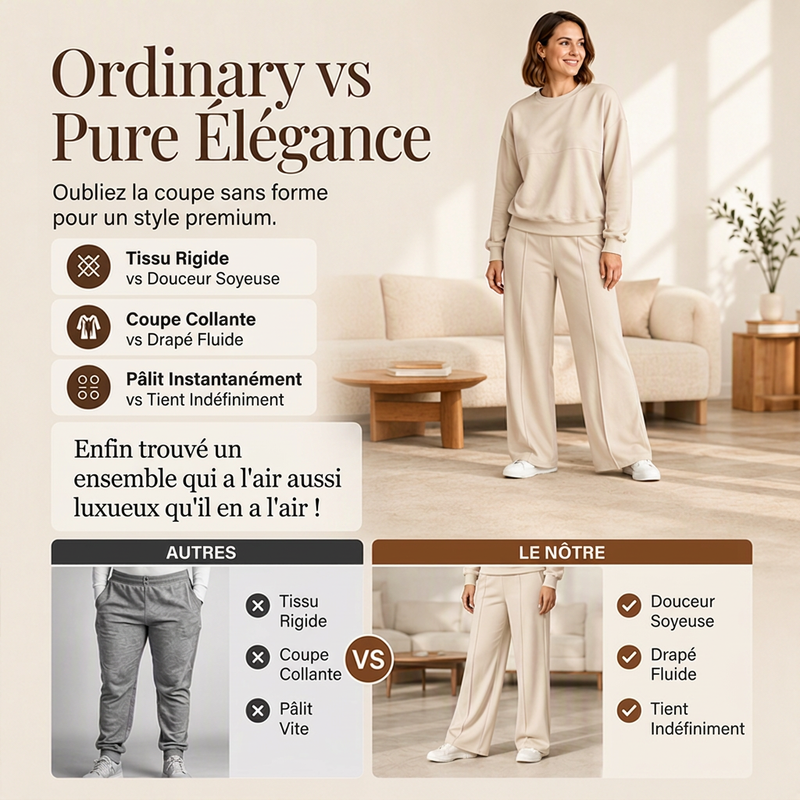 Ensemble sweat à col rond et pantalon de survêtement pour femme