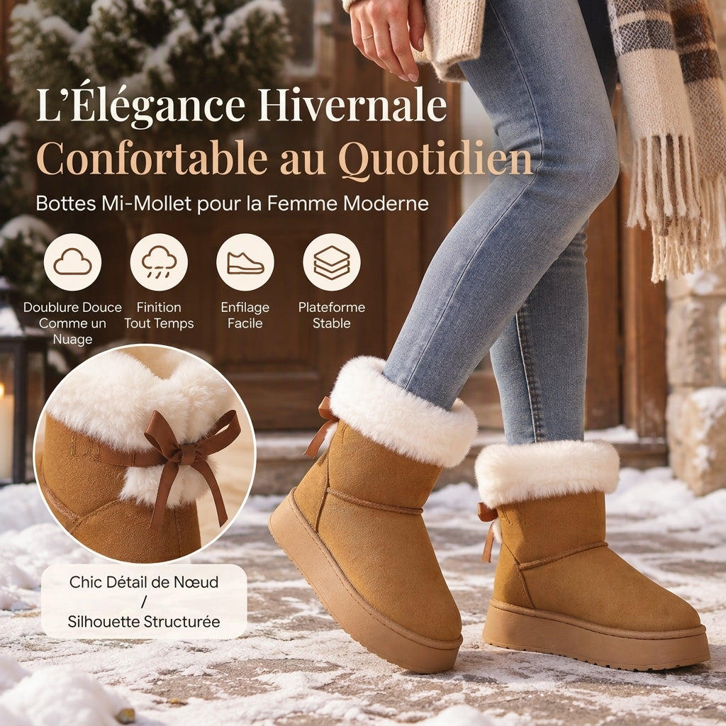 👜 -50 % sur toute la mode femme ! ✨Bottes de neige à plateforme mi-mollet pour femmes
