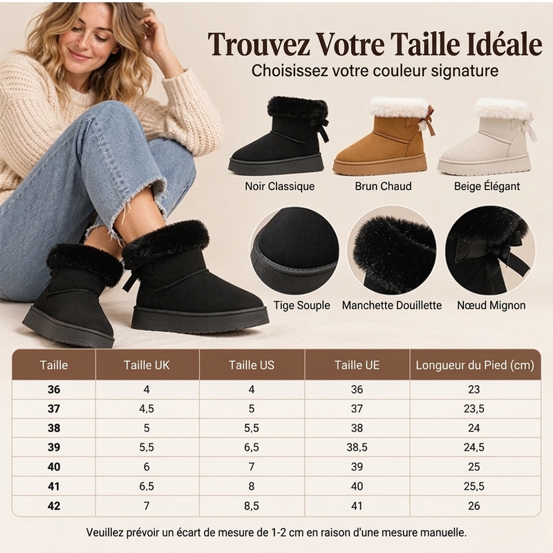 👜 -50 % sur toute la mode femme ! ✨Bottes de neige à plateforme mi-mollet pour femmes