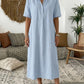 ☀️ Robe chemise décontractée femme en mélange de lin – Un style naturel pour les journées ensoleillées ✨