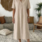 ☀️ Robe chemise décontractée femme en mélange de lin – Un style naturel pour les journées ensoleillées ✨