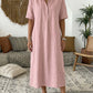 ☀️ Robe chemise décontractée femme en mélange de lin – Un style naturel pour les journées ensoleillées ✨
