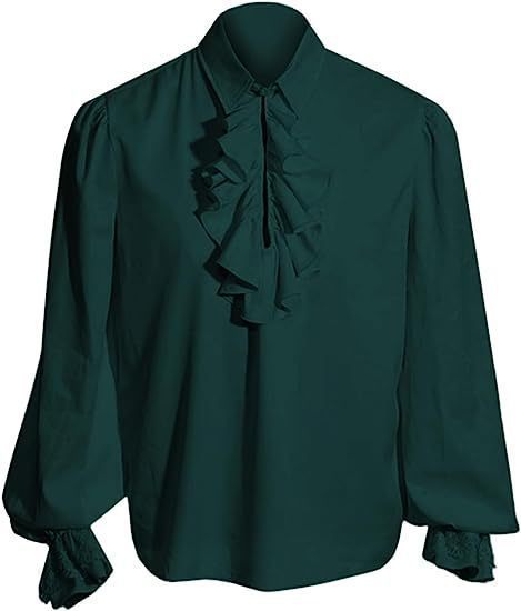 ✨ Blouse femme à col volanté et poignets en dentelle : facile à porter pour un déguisement vampire à Halloween ou sur scène 🦇