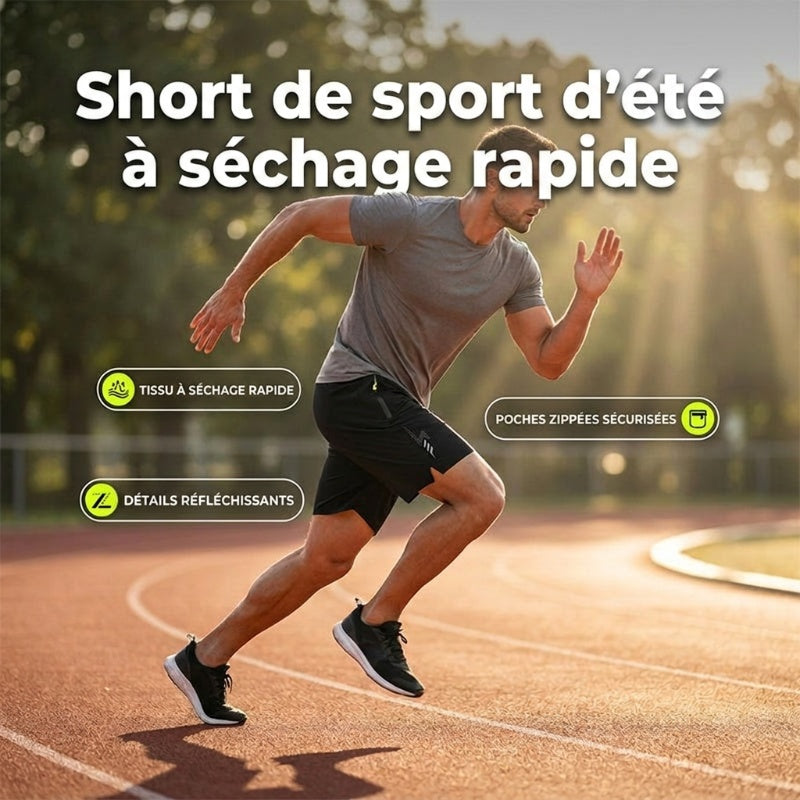 Short de sport homme à séchage rapide