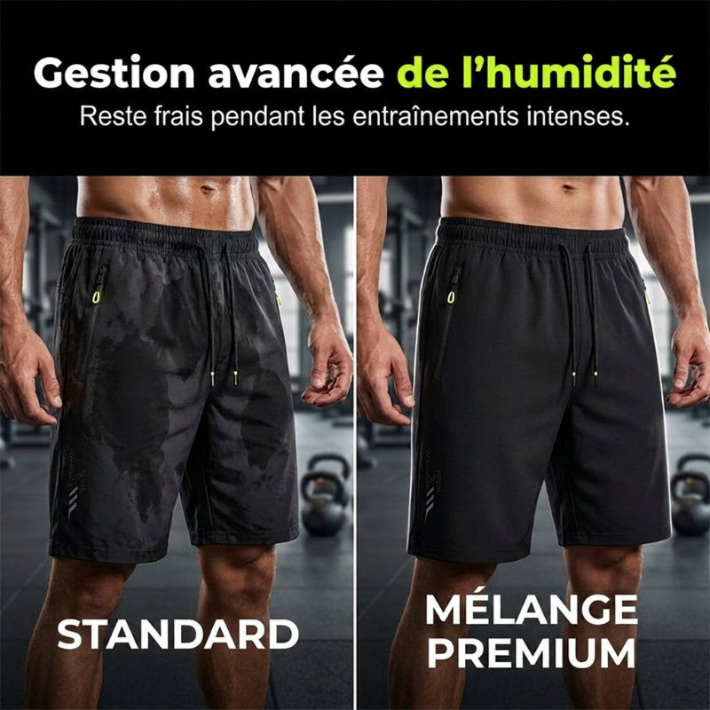 Short de sport homme à séchage rapide
