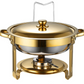 Ensemble de buffet en acier inoxydable 5QT avec support pour bidon de combustible, chauffe-plat doré pour les fêtes