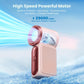 🌀PROMO FLASH 50%💨Mini Ventilateur Portable Turbo LED 6 Vitesses – 3000mAh, USB-C, 107g, Affichage, Parfait pour Voyage, Maquillage & Quotidien✨