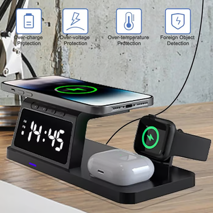 🥳VENTE CHAUDE 2026🥳💞50K+ VENDU ! Station de recharge sans fil à chargement rapide 7 en 1 avec horloge