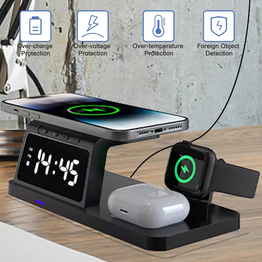 🥳VENTE CHAUDE 2026🥳💞50K+ VENDU ! Station de recharge sans fil à chargement rapide 7 en 1 avec horloge