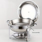 Ensemble de buffet en acier inoxydable 5QT avec support pour bidon de combustible, chauffe-plat doré pour les fêtes