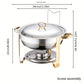 Ensemble de buffet en acier inoxydable 5QT avec support pour bidon de combustible, chauffe-plat doré pour les fêtes