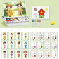 Boîte à puzzle magnétique pour enfants avec jeu et planche à dessi