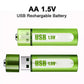 🔋💥Piles rechargeables AA au lithium avec port USB - Sortie constante de 1.5 V, longue durée de vie (plus de 1 000 cycles)♻️