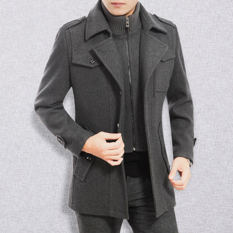 🔈45% DE RÉDUCTION!🧥MANTEAU HOMME DOUBLE COL🍂Laine Chaude Premium, Coupe Moderne pour Automne-Hiver, Style Élégant Intemporel✨