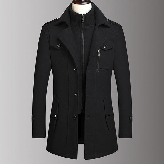 🔈45% DE RÉDUCTION!🧥MANTEAU HOMME DOUBLE COL🍂Laine Chaude Premium, Coupe Moderne pour Automne-Hiver, Style Élégant Intemporel✨