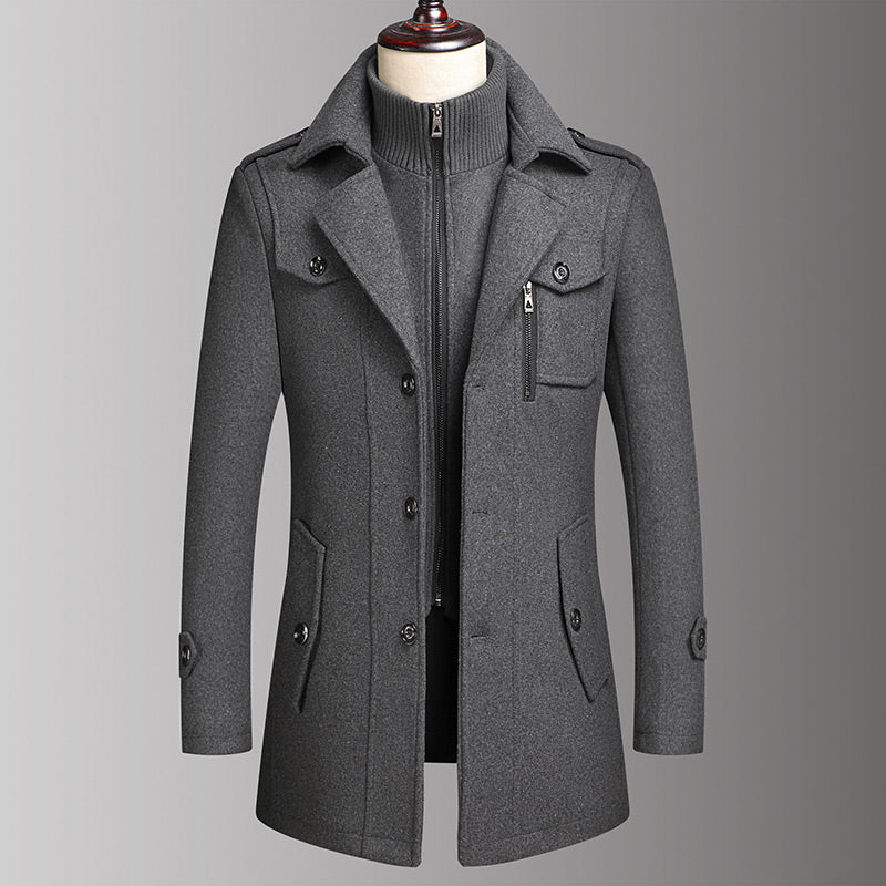 🔈45% DE RÉDUCTION!🧥MANTEAU HOMME DOUBLE COL🍂Laine Chaude Premium, Coupe Moderne pour Automne-Hiver, Style Élégant Intemporel✨