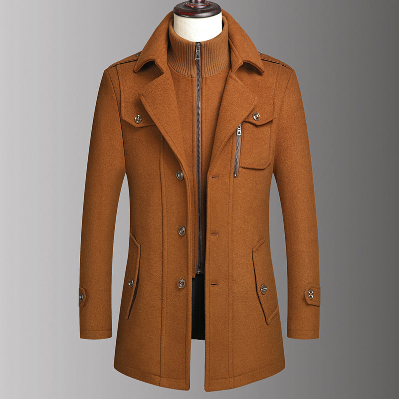 🔈45% DE RÉDUCTION!🧥MANTEAU HOMME DOUBLE COL🍂Laine Chaude Premium, Coupe Moderne pour Automne-Hiver, Style Élégant Intemporel✨