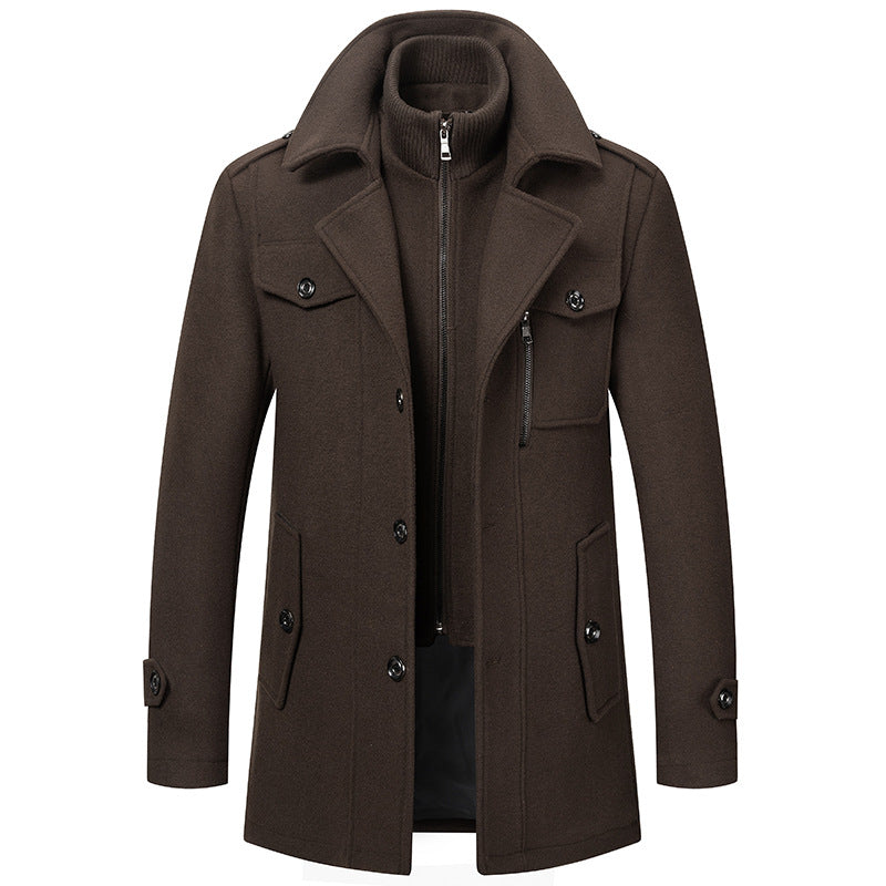 🔈45% DE RÉDUCTION!🧥MANTEAU HOMME DOUBLE COL🍂Laine Chaude Premium, Coupe Moderne pour Automne-Hiver, Style Élégant Intemporel✨