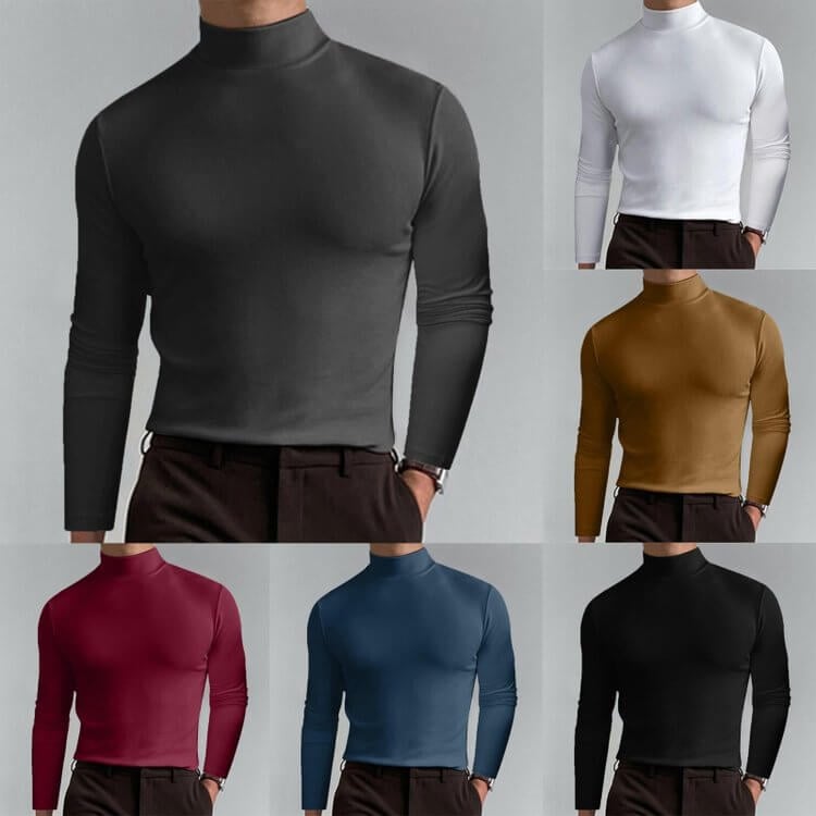 👕 50% DE RÉDUCTION ! ✨ T-shirt Homme à Col Montant - Coupe Adjustable et Tissu Respirant, Idéal pour Sport ou Quotidien 🏃‍♂️📦