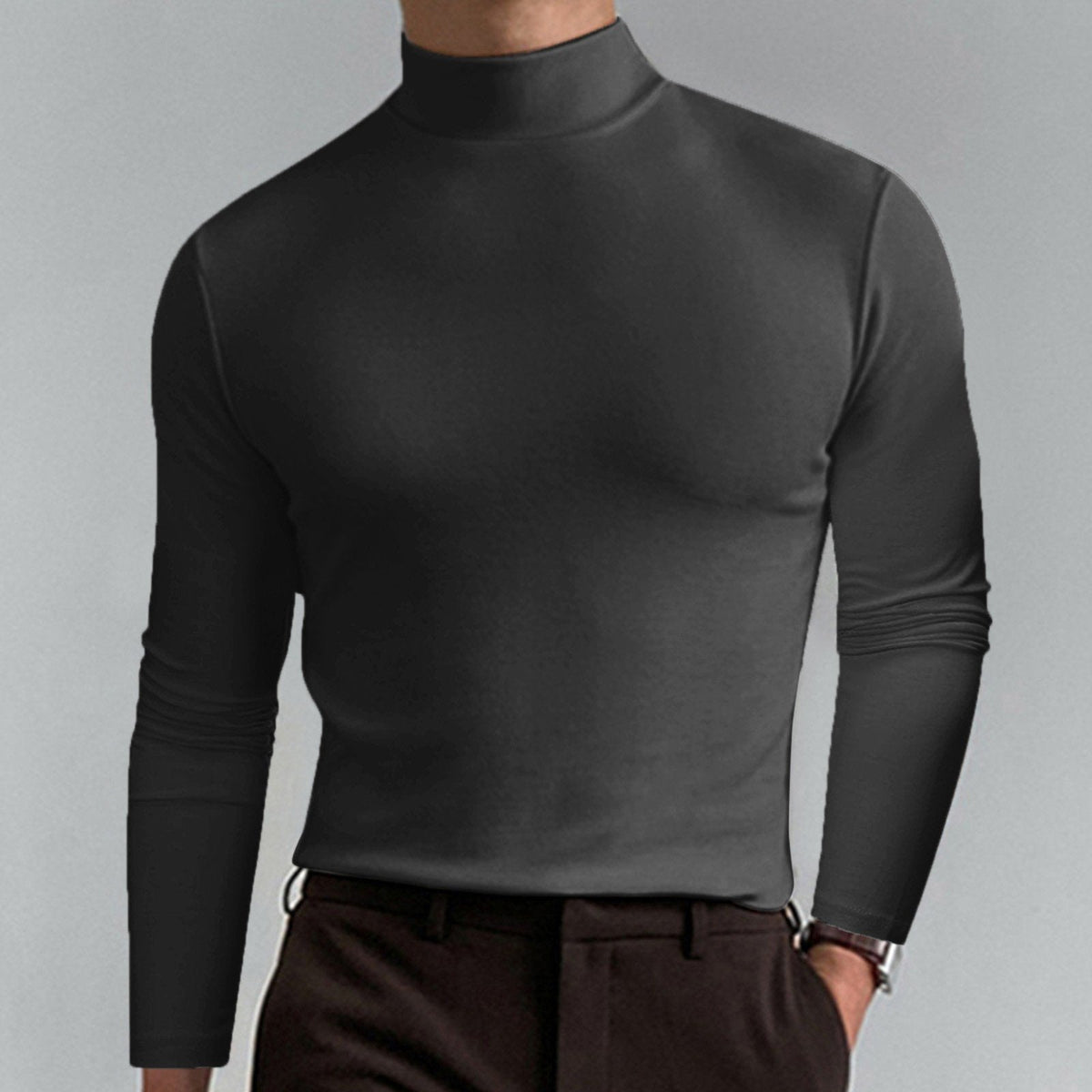 👕 50% DE RÉDUCTION ! ✨ T-shirt Homme à Col Montant - Coupe Adjustable et Tissu Respirant, Idéal pour Sport ou Quotidien 🏃‍♂️📦