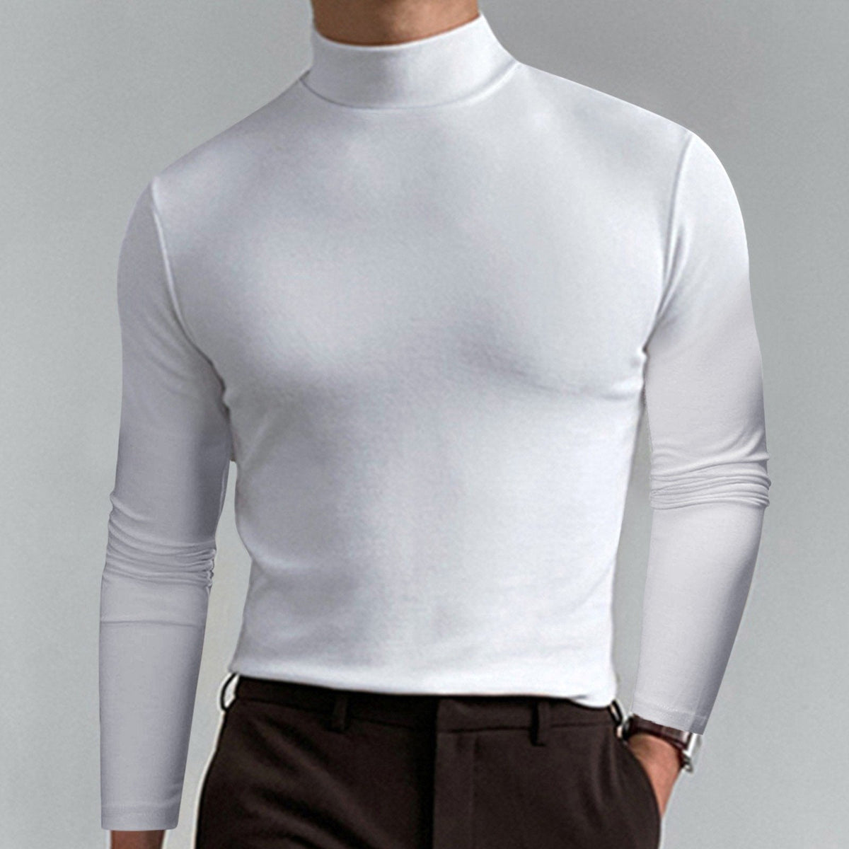 👕 50% DE RÉDUCTION ! ✨ T-shirt Homme à Col Montant - Coupe Adjustable et Tissu Respirant, Idéal pour Sport ou Quotidien 🏃‍♂️📦