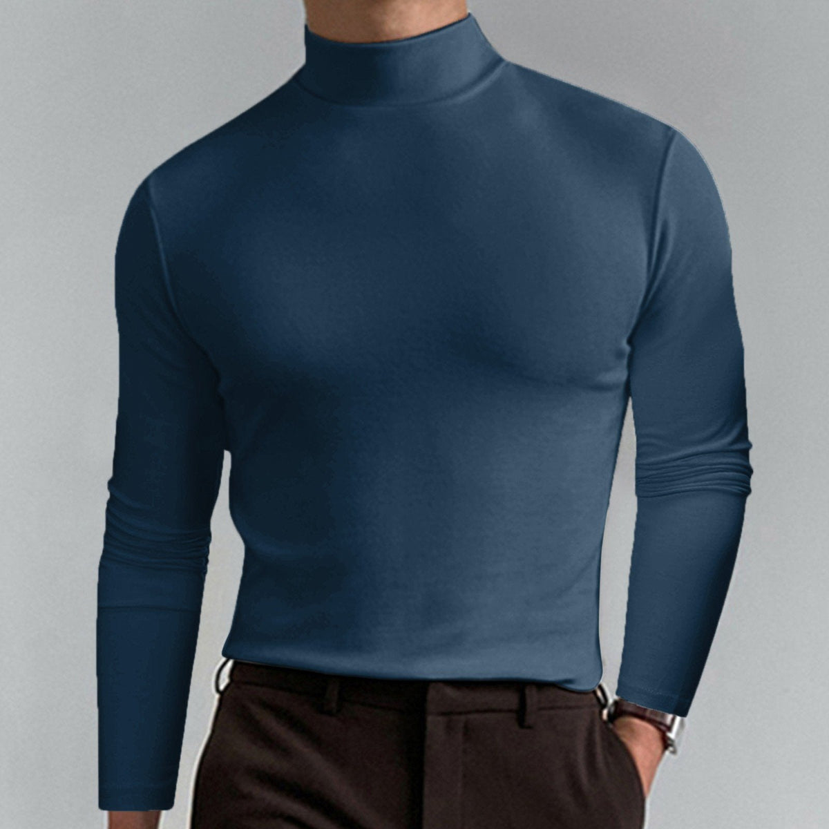 👕 50% DE RÉDUCTION ! ✨ T-shirt Homme à Col Montant - Coupe Adjustable et Tissu Respirant, Idéal pour Sport ou Quotidien 🏃‍♂️📦