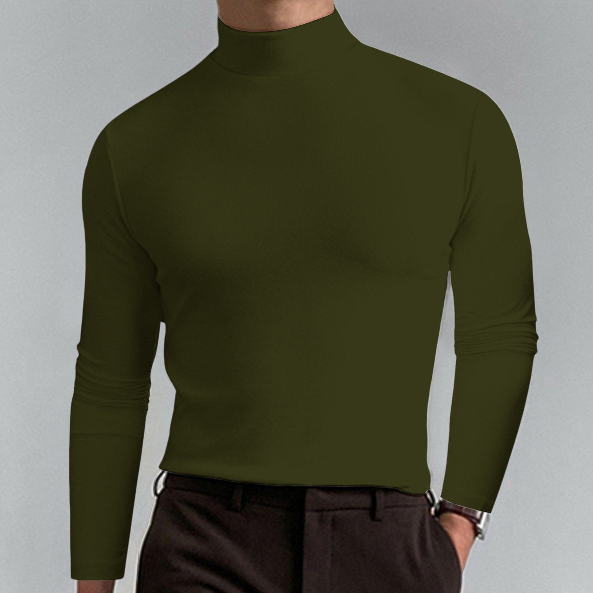 👕 50% DE RÉDUCTION ! ✨ T-shirt Homme à Col Montant - Coupe Adjustable et Tissu Respirant, Idéal pour Sport ou Quotidien 🏃‍♂️📦