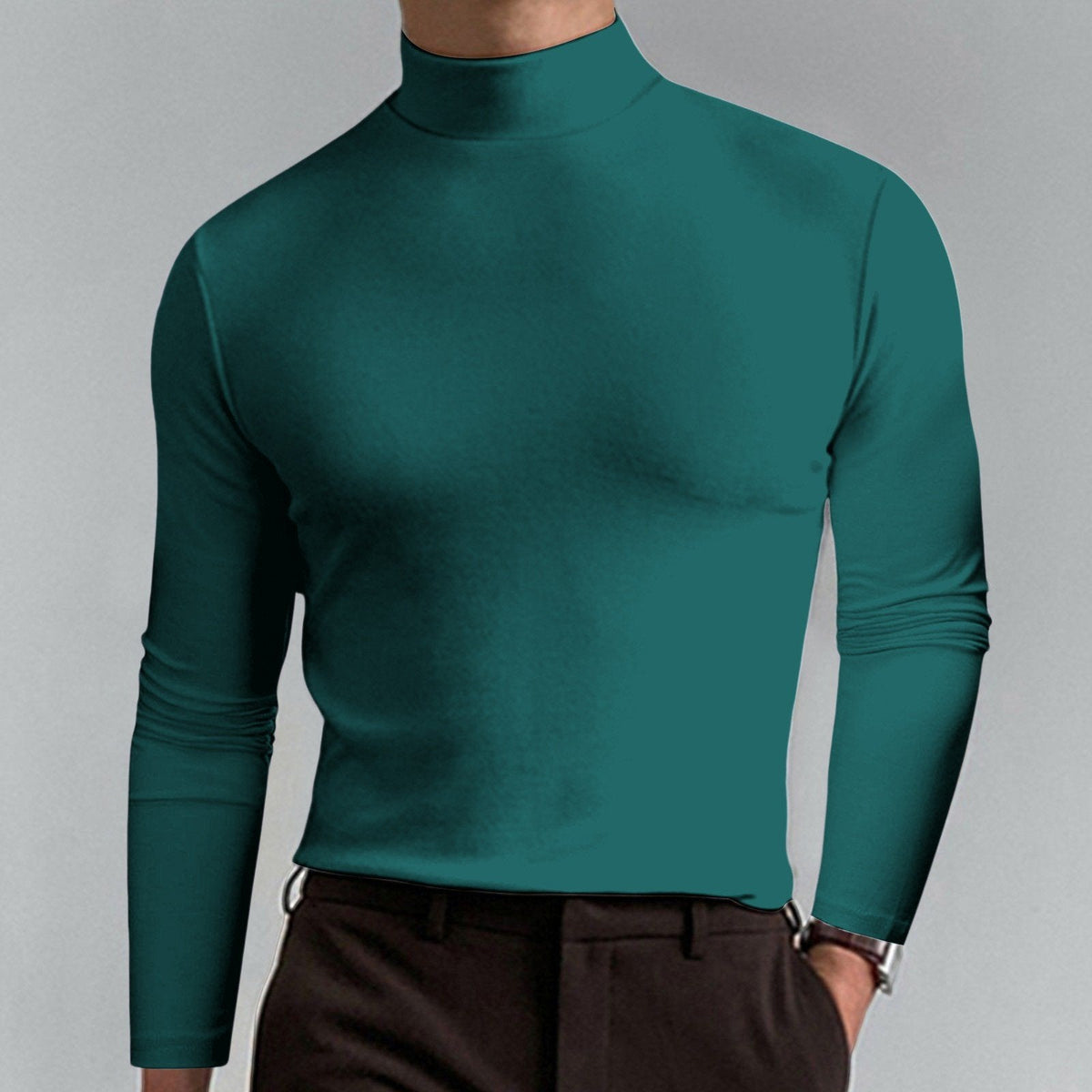 👕 50% DE RÉDUCTION ! ✨ T-shirt Homme à Col Montant - Coupe Adjustable et Tissu Respirant, Idéal pour Sport ou Quotidien 🏃‍♂️📦