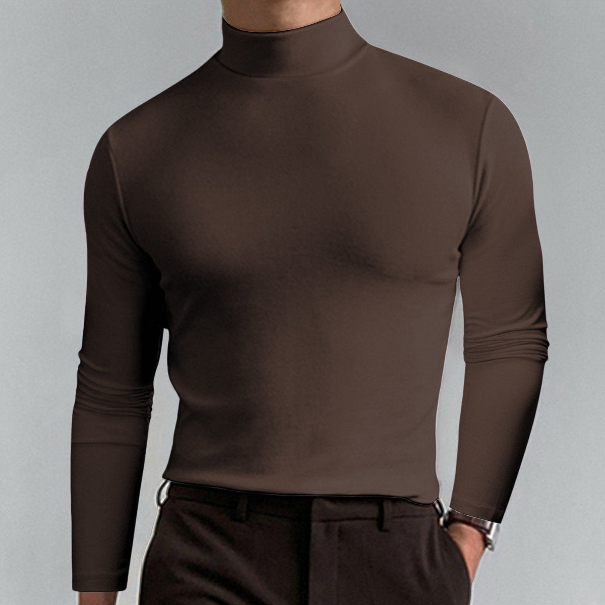 👕 50% DE RÉDUCTION ! ✨ T-shirt Homme à Col Montant - Coupe Adjustable et Tissu Respirant, Idéal pour Sport ou Quotidien 🏃‍♂️📦