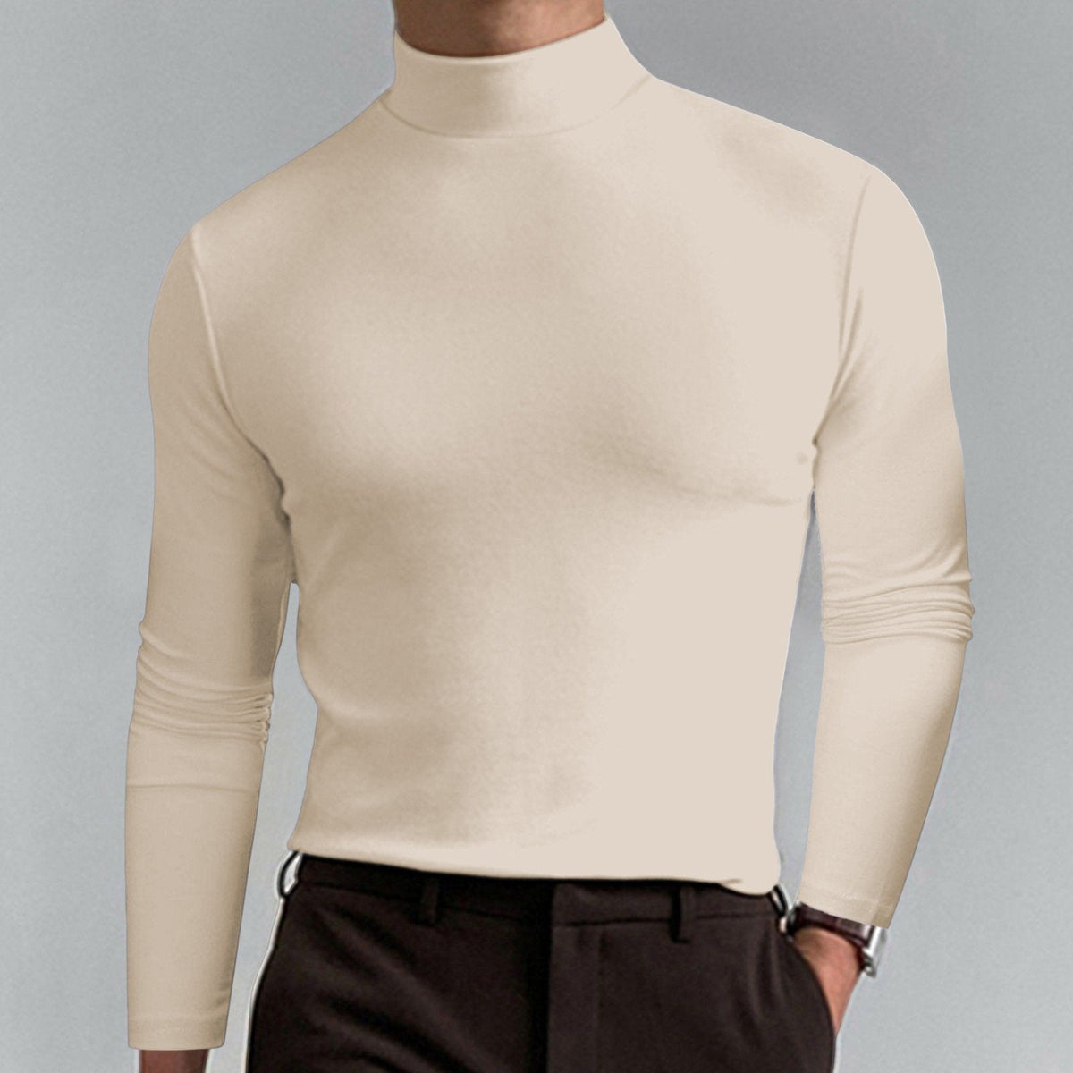 👕 50% DE RÉDUCTION ! ✨ T-shirt Homme à Col Montant - Coupe Adjustable et Tissu Respirant, Idéal pour Sport ou Quotidien 🏃‍♂️📦