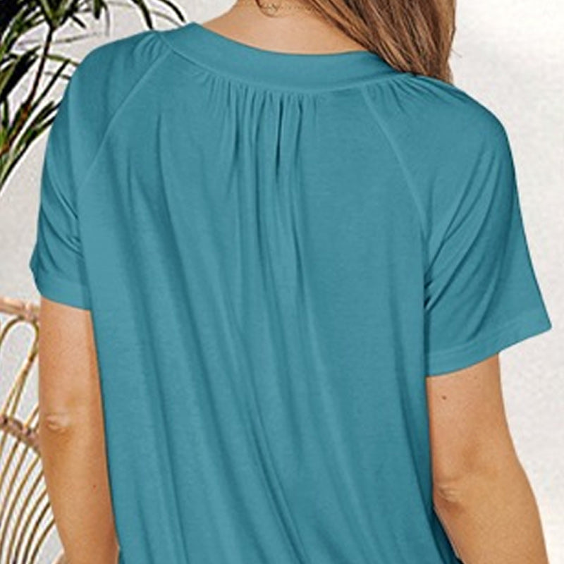 🔥Vente directe d'usine🔥T-shirt décontracté extensible à col en V pour femme