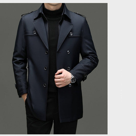 🔥 53% KORTING ! ✨ Mannen Lange Trenchcoat - Afneembare Voering, Winddicht en Waterafstotend, Klassiek en Praktisch 🧥🌂